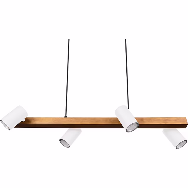 HLW LED LED Hanglamp Trion Milona - Witte LED Hanglamp met 4 lichtpunten, mat bruin/wit HLW LED LED Hanglamp Trion Milona - Witte LED Hanglamp met 4 lichtpunten, mat bruin/wit