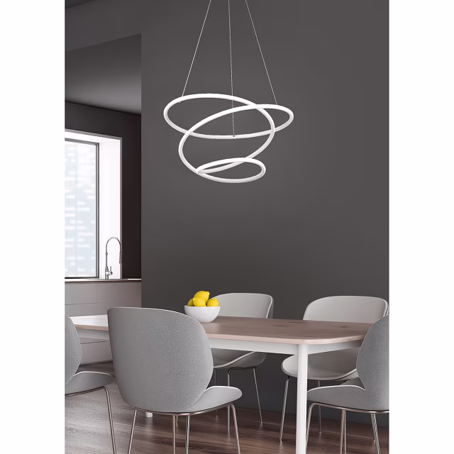 Moderne witte dimbare LED hanglamp 36W met neutraal wit licht en strakke vormgeving Moderne witte dimbare LED hanglamp 36W met neutraal wit licht en strakke vormgeving