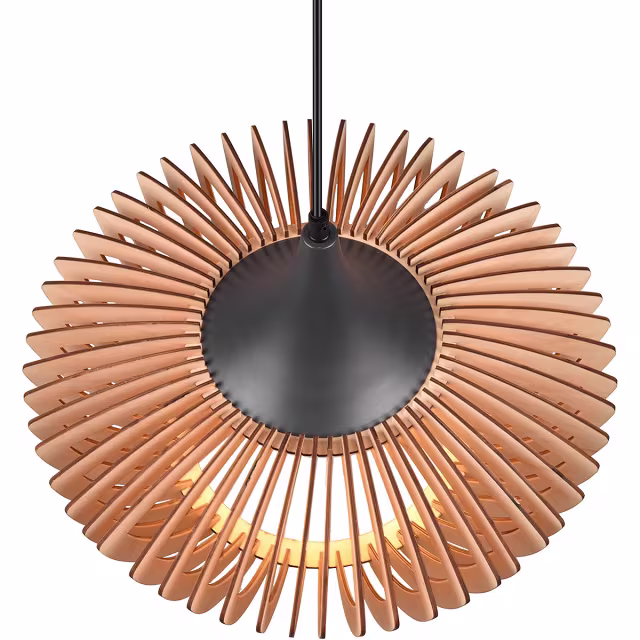 ronde LED hanglamp in mat bruin met aluminium details modern design 40W ronde LED hanglamp in mat bruin met aluminium details modern design 40W