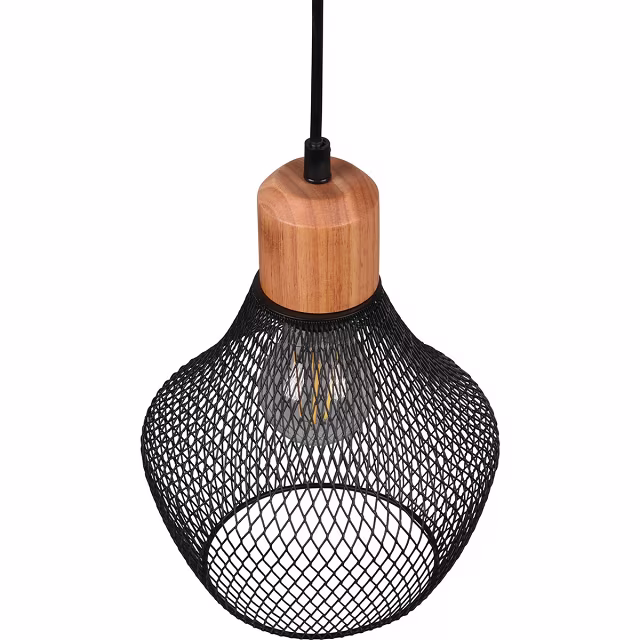 HLW LED Zwarte LED Hanglamp Trion Jenna - Mat Zwart Aluminium, E27 Fitting, 1-lichts HLW LED Zwarte LED Hanglamp Trion Jenna - Mat Zwart Aluminium, E27 Fitting, 1-lichts