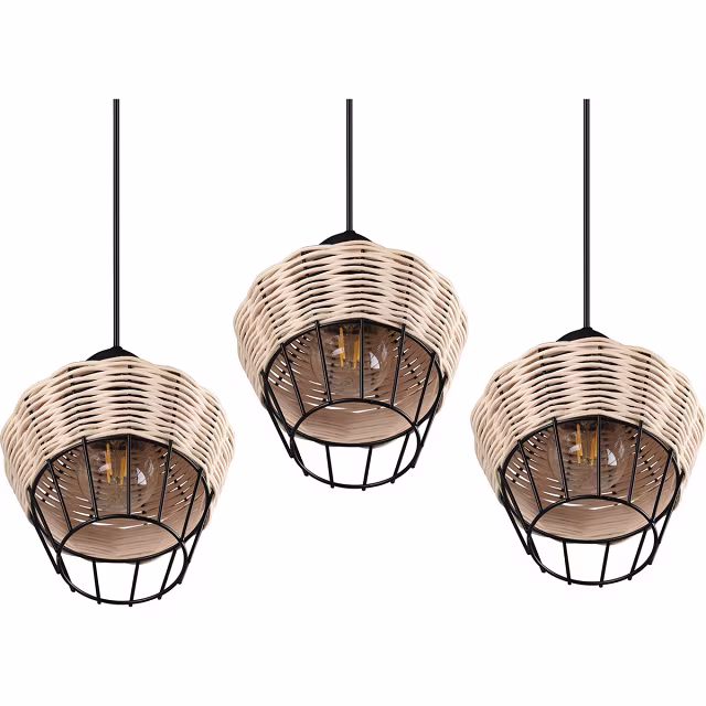 HLW LED LED Hanglamp Trion Bera - 3-lichts armatuur, Bruin Aluminium, E27 fitting HLW LED LED Hanglamp Trion Bera - 3-lichts armatuur, Bruin Aluminium, E27 fitting