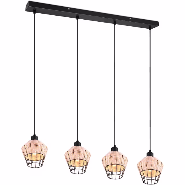 LED Hanglamp Trion Bera - 4-lichts Aluminium Bruin E27 Verlichting per ruimte