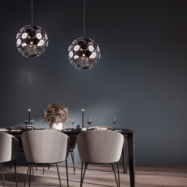 HLW LED Metal LED Pendant Lamp Trion Discon - Black LED Pendant Lamp, 6-light, Round, E14 HLW LED Metal LED Pendant Lamp Trion Discon - Black LED Pendant Lamp, 6-light, Round, E14