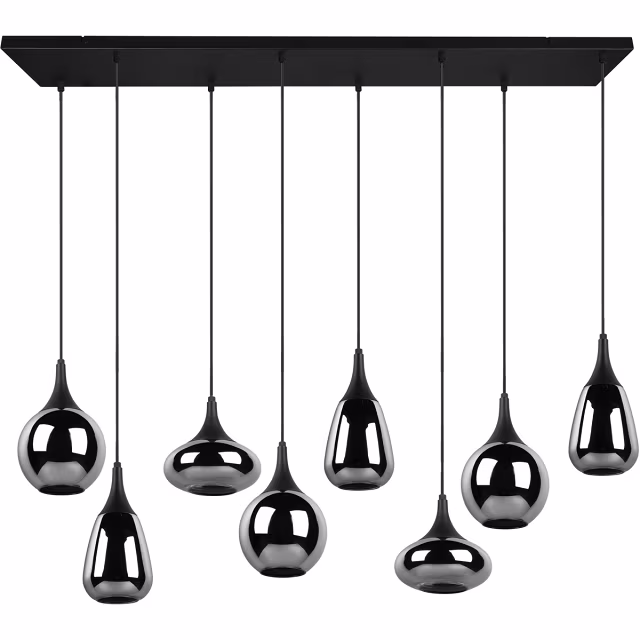 HLW LED Moderne Metalen LED Hanglamp Trion Artina - Zwarte LED Hanglamp met 8 Lichtpunten HLW LED Moderne Metalen LED Hanglamp Trion Artina - Zwarte LED Hanglamp met 8 Lichtpunten