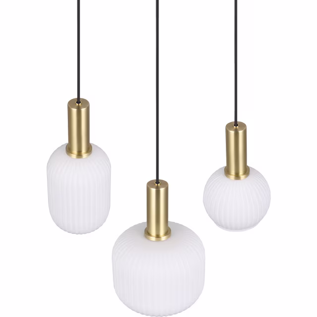 Moderne messing metalen LED hanglamp met glazen kap en 10W vermogen Moderne messing metalen LED hanglamp met glazen kap en 10W vermogen