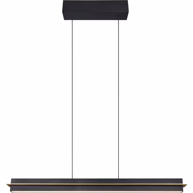 moderne zwarte metalen LED hanglamp met 22W vermogen en strak design moderne zwarte metalen LED hanglamp met 22W vermogen en strak design