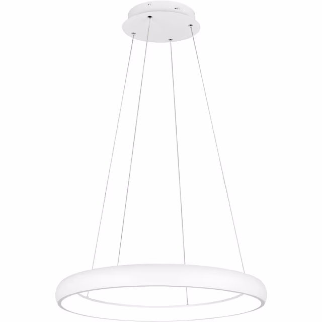 Dimbare mat witte metalen LED hanglamp 59W in modern design met verstelbare lichtkleur Dimbare mat witte metalen LED hanglamp 59W in modern design met verstelbare lichtkleur