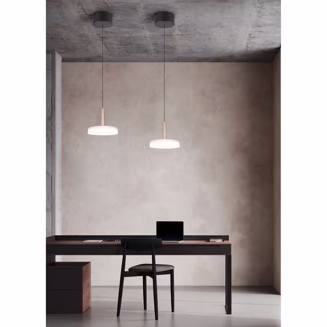 moderne dimbare metalen hanglamp in coffee kleur met warm wit 10W led verlichting moderne dimbare metalen hanglamp in coffee kleur met warm wit 10W led verlichting