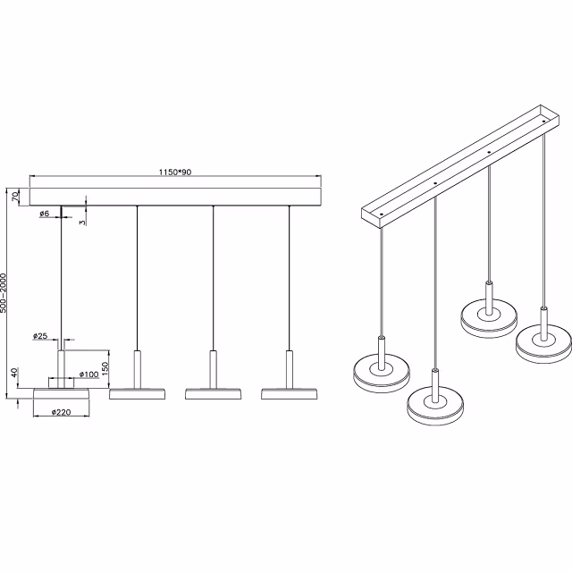 HLW LED Moderne Metalen Dimbare LED Hanglamp 30W - Zwart & Wit, Warm Wit Licht HLW LED Moderne Metalen Dimbare LED Hanglamp 30W - Zwart & Wit, Warm Wit Licht