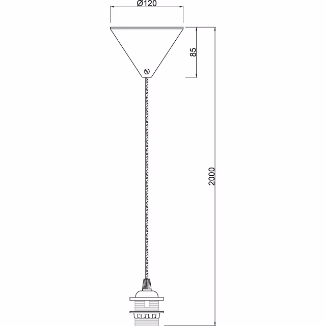 HLW LED Stoffen LED Hanglamp Zwart - Trion Alpar 1-lichts Rond 12cm E27