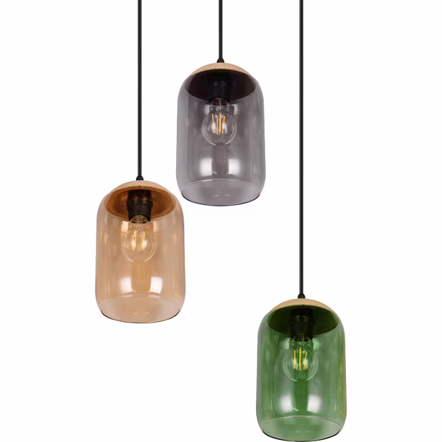 HLW LED Mat Zwarte LED Hanglamp - Metalen 3-lichts E27 Trion Crog HLW LED Mat Zwarte LED Hanglamp - Metalen 3-lichts E27 Trion Crog