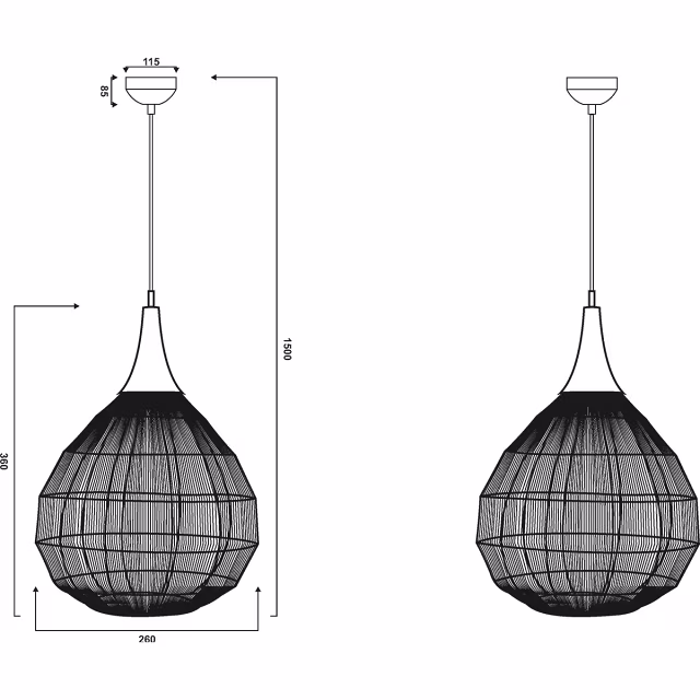 HLW LED Zwarte Metalen LED Hanglamp Trion Sorana - Rond, E27, Verstelbaar HLW LED Zwarte Metalen LED Hanglamp Trion Sorana - Rond, E27, Verstelbaar
