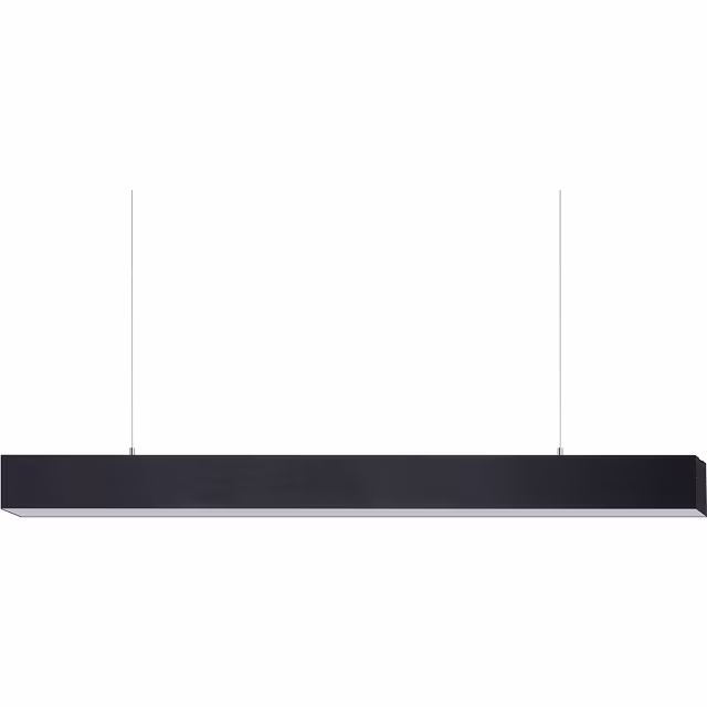 Lineaire zwarte LED hanglamp met 40W vermogen en daglicht wit licht in modern design Lineaire zwarte LED hanglamp met 40W vermogen en daglicht wit licht in modern design