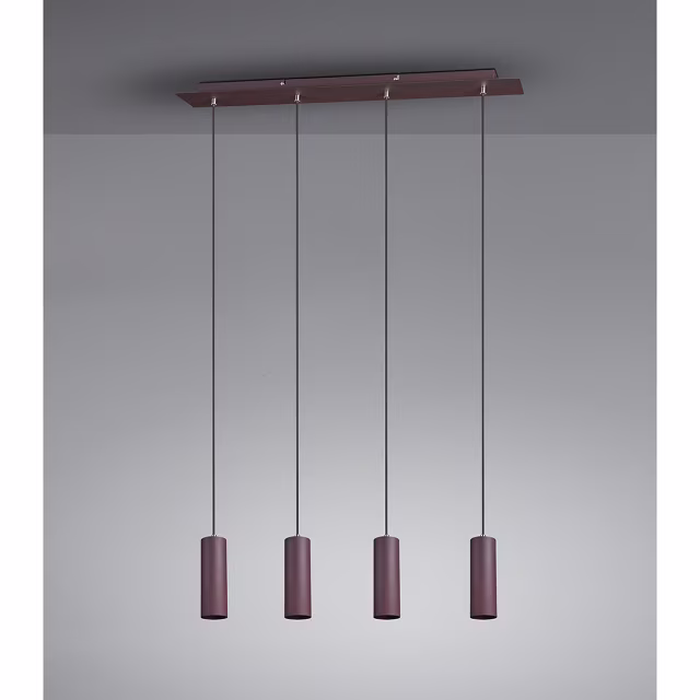 HLW LED LED Hanglamp Trion Mary - Rechthoekige 4-lichts LED lamp in roestkleur HLW LED LED Hanglamp Trion Mary - Rechthoekige 4-lichts LED lamp in roestkleur