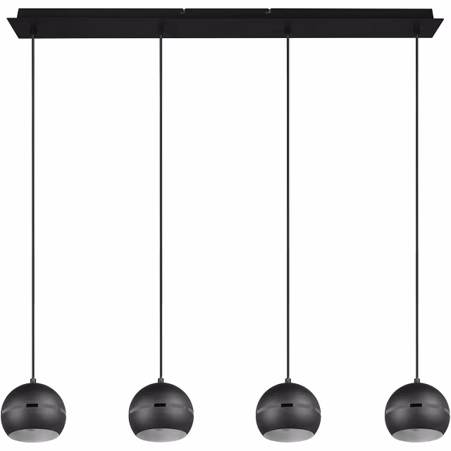 HLW LED Zwarte LED Hanglamp - 4-lichts LED Lamp met E14 Fitting, Mat Zwart HLW LED Zwarte LED Hanglamp - 4-lichts LED Lamp met E14 Fitting, Mat Zwart