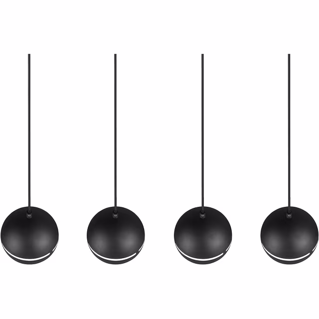 HLW LED Zwarte LED Hanglamp - 4-lichts LED Lamp met E14 Fitting, Mat Zwart HLW LED Zwarte LED Hanglamp - 4-lichts LED Lamp met E14 Fitting, Mat Zwart