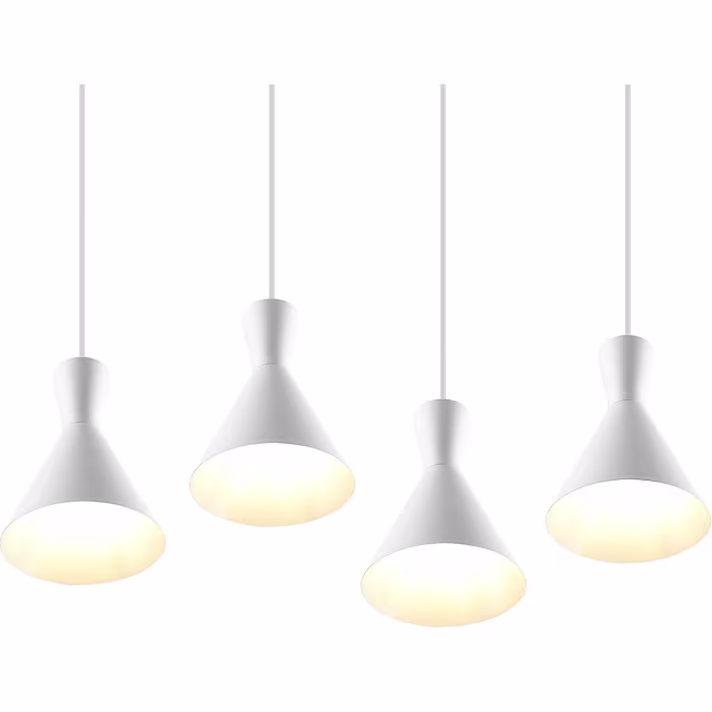 HLW LED LED Hanglamp Trion Ewomi - Witte 4-lichts LED Hanglamp met E27 Fitting HLW LED LED Hanglamp Trion Ewomi - Witte 4-lichts LED Hanglamp met E27 Fitting