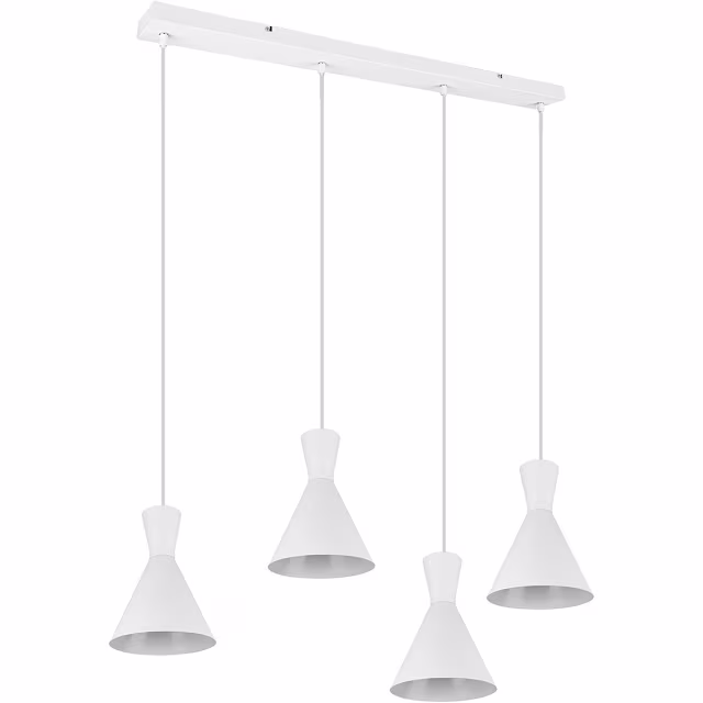 HLW LED LED Hanglamp Trion Ewomi - Witte 4-lichts LED Hanglamp met E27 Fitting HLW LED LED Hanglamp Trion Ewomi - Witte 4-lichts LED Hanglamp met E27 Fitting