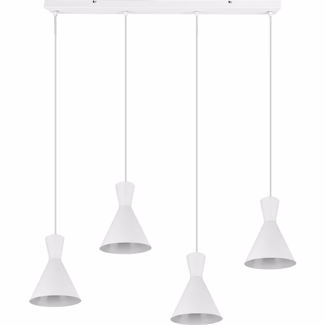 HLW LED LED Hanglamp Trion Ewomi - Witte 4-lichts LED Hanglamp met E27 Fitting HLW LED LED Hanglamp Trion Ewomi - Witte 4-lichts LED Hanglamp met E27 Fitting