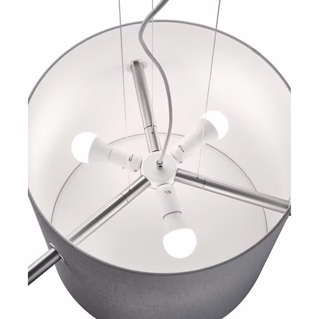 moderne LED hanglamp in mat nikkel met aluminium kap en 60W vermogen moderne LED hanglamp in mat nikkel met aluminium kap en 60W vermogen