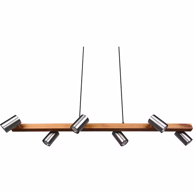 HLW LED LED Hanglamp Trion Milona - 6-lichts, GU10, Mat Bruin/Nikkel Aluminium HLW LED LED Hanglamp Trion Milona - 6-lichts, GU10, Mat Bruin/Nikkel Aluminium