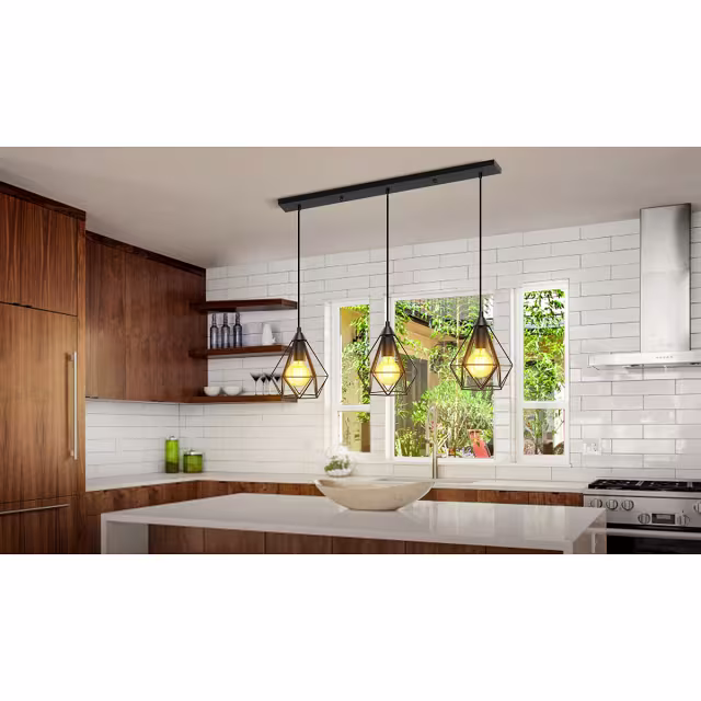 HLW LED Klassieke LED Hanglamp Aigi Elsa - Mat Zwart Aluminium, 3-Lichts E27 Fitting HLW LED Klassieke LED Hanglamp Aigi Elsa - Mat Zwart Aluminium, 3-Lichts E27 Fitting