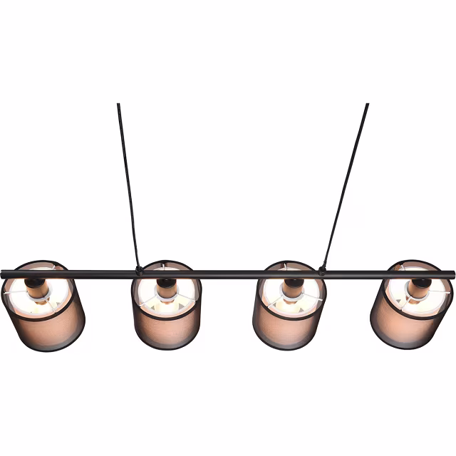 HLW LED Zwarte LED Hanglamp Trion Bidon - 4-lichts, E27, Mat Zwart Aluminium HLW LED Zwarte LED Hanglamp Trion Bidon - 4-lichts, E27, Mat Zwart Aluminium