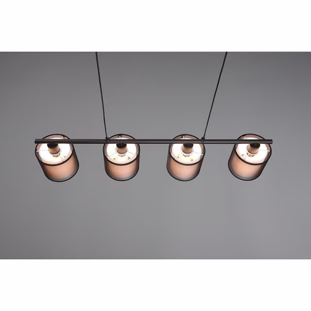 HLW LED Zwarte LED Hanglamp Trion Bidon - 4-lichts, E27, Mat Zwart Aluminium HLW LED Zwarte LED Hanglamp Trion Bidon - 4-lichts, E27, Mat Zwart Aluminium