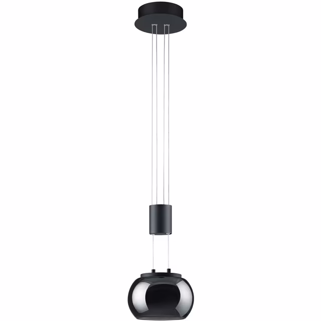 Dimbare mat zwarte LED hanglamp 8W met warm wit licht in modern design Dimbare mat zwarte LED hanglamp 8W met warm wit licht in modern design