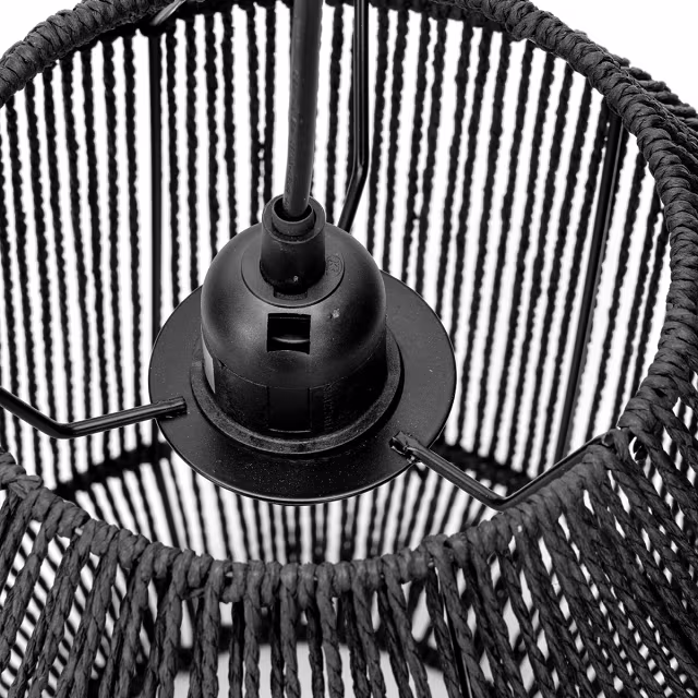 HLW LED LED Hanglamp Mat Zwart - Rond Papierarmatuur met E27 Fitting, 1 Lichtpunt HLW LED LED Hanglamp Mat Zwart - Rond Papierarmatuur met E27 Fitting, 1 Lichtpunt