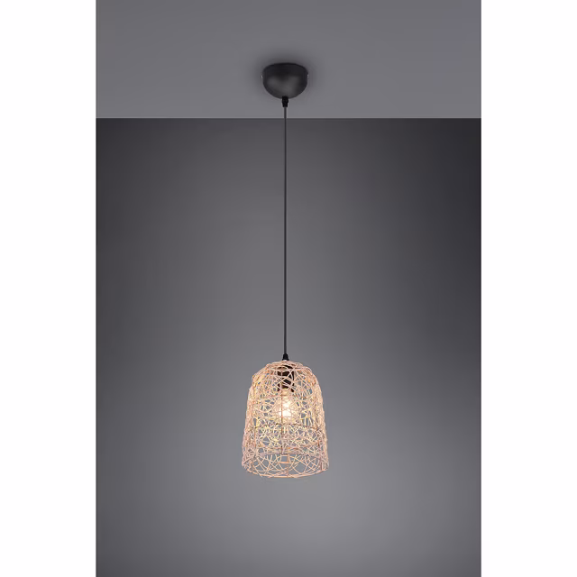 HLW LED LED Hanglamp Hout Trion Lopar - Rond, Bruin, E27 Fitting, 1-lichts HLW LED LED Hanglamp Hout Trion Lopar - Rond, Bruin, E27 Fitting, 1-lichts