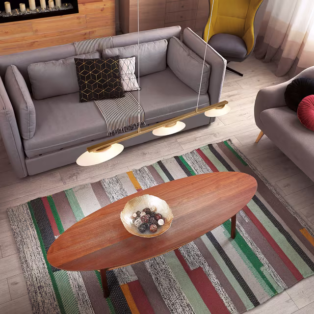 moderne dimbare LED hanglamp in mat messing met warm wit licht en 27W vermogen moderne dimbare LED hanglamp in mat messing met warm wit licht en 27W vermogen