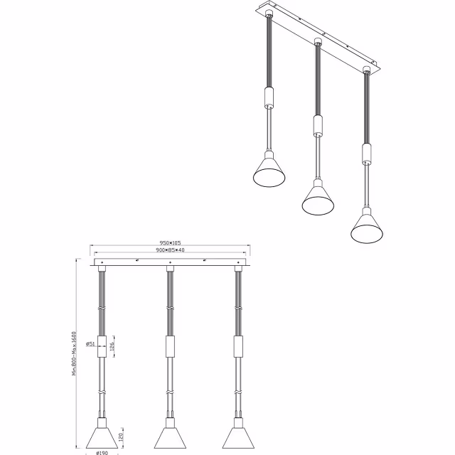 HLW LED LED Hanglamp Trion Stey - Metalen LED Hanglamp met Glas en 3 Lichtpunten HLW LED LED Hanglamp Trion Stey - Metalen LED Hanglamp met Glas en 3 Lichtpunten