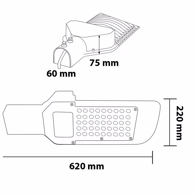 HLW LED Waterproof 100W Aluminum LED Street Light in Matte Black - Bright Cool White HLW LED Waterproof 100W Aluminum LED Street Light in Matte Black - Bright Cool White