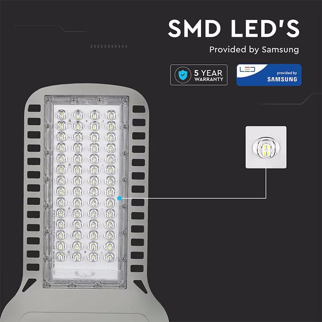 HLW LED Waterproof Smart 100W LED Street Light - Aluminum, Matte Gray, Natural White 4000K HLW LED Waterproof Smart 100W LED Street Light - Aluminum, Matte Gray, Natural White 4000K