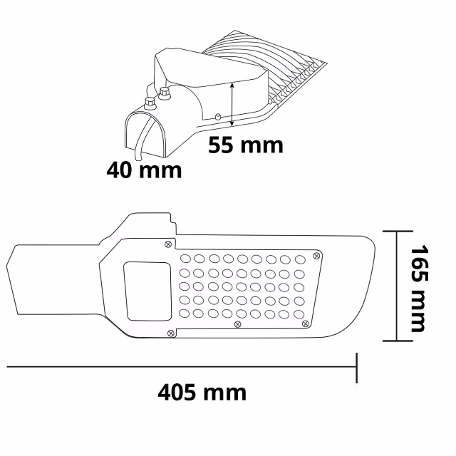 HLW LED Waterproof 50W LED Street Light - Aluminum Matte Black & Bright Cool White HLW LED Waterproof 50W LED Street Light - Aluminum Matte Black & Bright Cool White