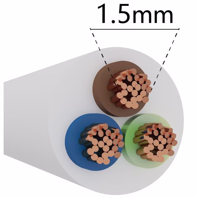 Witte 10 meter lange VMVL stroomkabel 3x1,5mm² met KEMA-KEUR voor veilige LED toepassingen Witte 10 meter lange VMVL stroomkabel 3x1,5mm² met KEMA-KEUR voor veilige LED toepassingen