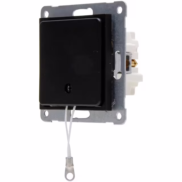 Mat zwarte 1-voudige wisseltrekschakelaar met LED, strak en geschikt voor diverse binnenruimtes