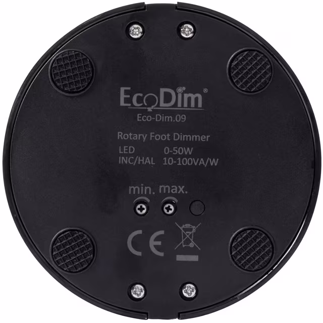 mat zwarte EcoDim LED vloerdimmer voor 0-50W LED lampen met RC afstandsbediening en energiezuinige dimfunctie mat zwarte EcoDim LED vloerdimmer voor 0-50W LED lampen met RC afstandsbediening en energiezuinige dimfunctie