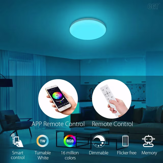 Smartlife Domotica Smart Plafondlamp 20W Ø300mm RGB Wi‑Fi Dimbaar