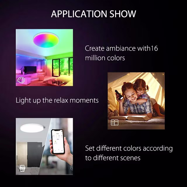 Smartlife Domotica Smart Plafondlamp 20W Ø300mm RGB Wi‑Fi Dimbaar