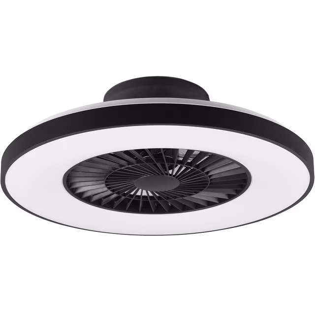 Dimbare mat zwarte LED plafondventilator met 40W vermogen en 5000 lumen lichtopbrengst Dimbare mat zwarte LED plafondventilator met 40W vermogen en 5000 lumen lichtopbrengst