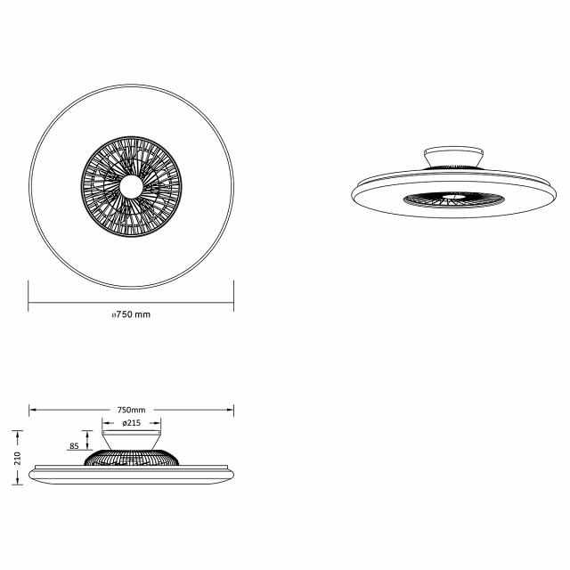 HLW LED LED Ceiling Fan 60W 5000lm - Dimmable 3000–6500K HLW LED LED Ceiling Fan 60W 5000lm - Dimmable 3000–6500K