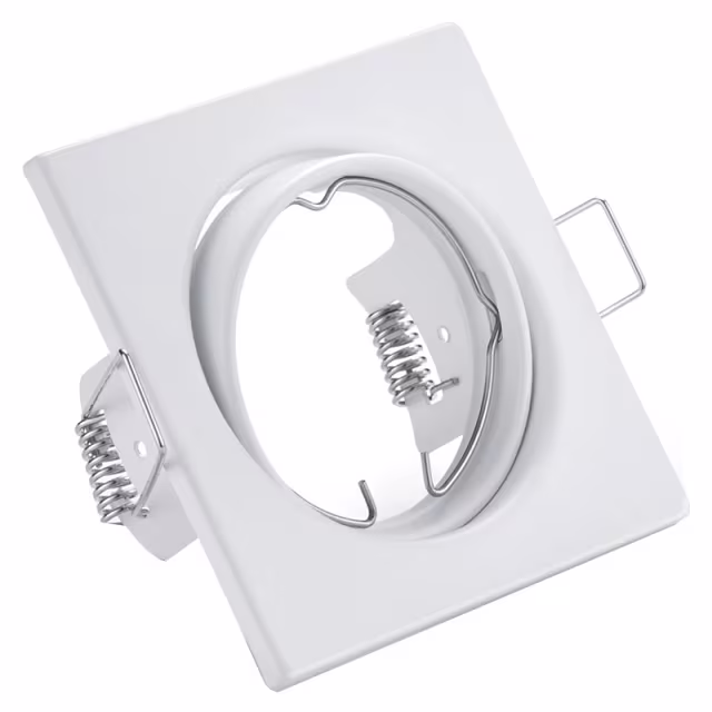 Witte vierkante kantelbare dimbare LED inbouwspot 6W 390 lumen 6400K met GU10 fitting Witte vierkante kantelbare dimbare LED inbouwspot 6W 390 lumen 6400K met GU10 fitting