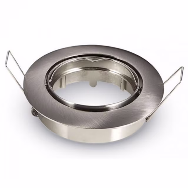 Kantelbare mat chroom LED inbouwspot met GU10 fitting, 4,6W vermogen en 4000K neutraal wit licht Kantelbare mat chroom LED inbouwspot met GU10 fitting, 4,6W vermogen en 4000K neutraal wit licht