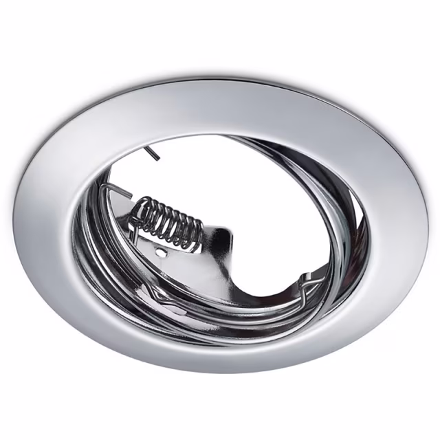 HLW LED 5W LED Tiltable Recessed Spotlight - Round White & Chrome Spotlight GU10 HLW LED 5W LED Tiltable Recessed Spotlight - Round White & Chrome Spotlight GU10