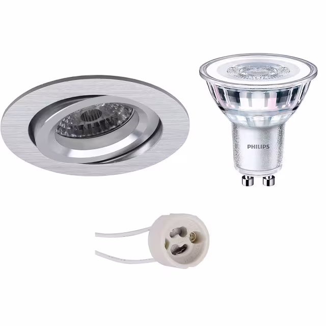 LED inbouwspot GU10 4,6W 4000K mat zilver - kantelbaar Lichtbronnen LED inbouwspot GU10 4,6W 4000K mat zilver - kantelbaar Lichtbronnen