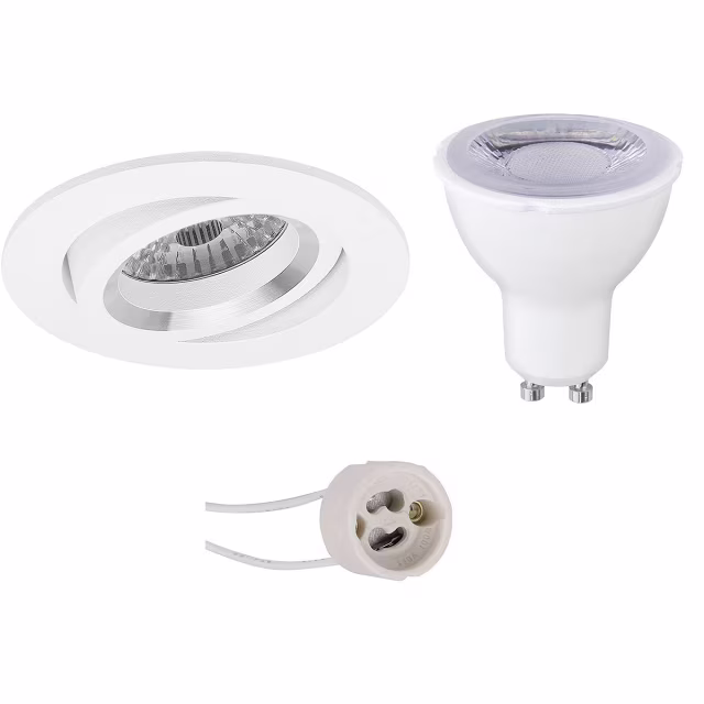 LED Inbouwspot Ø82mm 6W Dimbaar Kantelbaar Mat Wit GU10 Lichtbronnen LED Inbouwspot Ø82mm 6W Dimbaar Kantelbaar Mat Wit GU10 Lichtbronnen