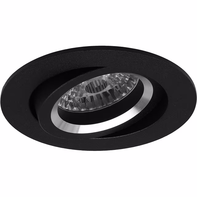 Mat zwarte kantelbare LED inbouwspot GU10 4.9W met warm dimbare lichtkleur 2200K-2700K