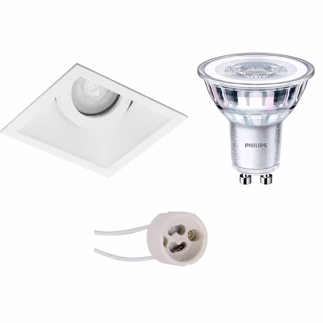 LED inbouwspot set vierkant GU10 dimbaar 2700K Lichtbronnen LED inbouwspot set vierkant GU10 dimbaar 2700K Lichtbronnen